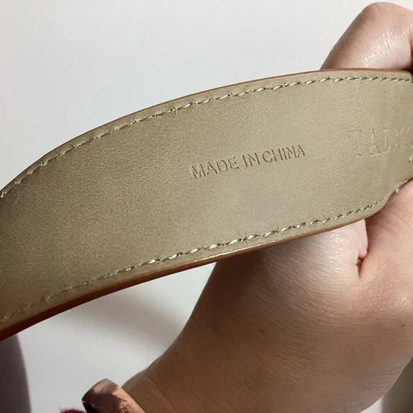 Talbots Womens Genuine Leather Belt Size L Tan Brown Minimalist Workwear Classic - Picture 16 of 16